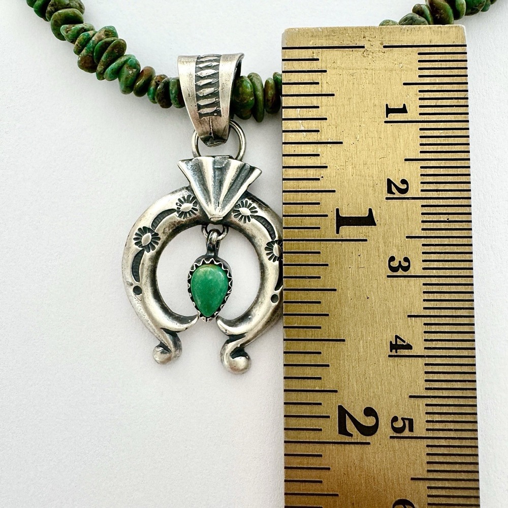 Navajo Naja Necklace Turquoise 17in Sterling Native American Layering Louise Joe - Picture 5 of 11